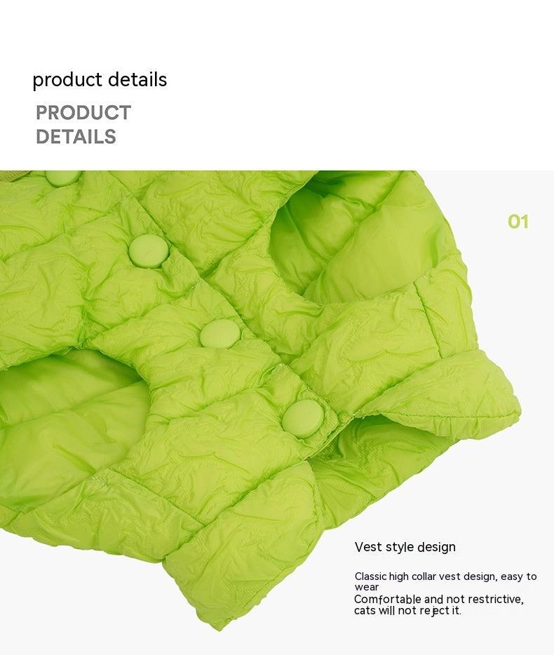 Fluorescent Green Holiday Pet Coat and Scarf Set.