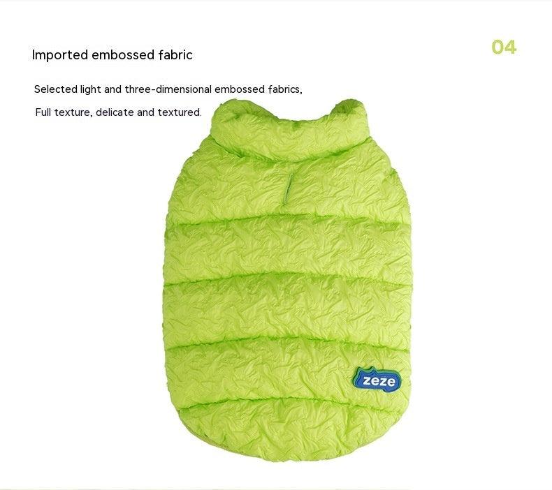 Fluorescent Green Holiday Pet Coat and Scarf Set.