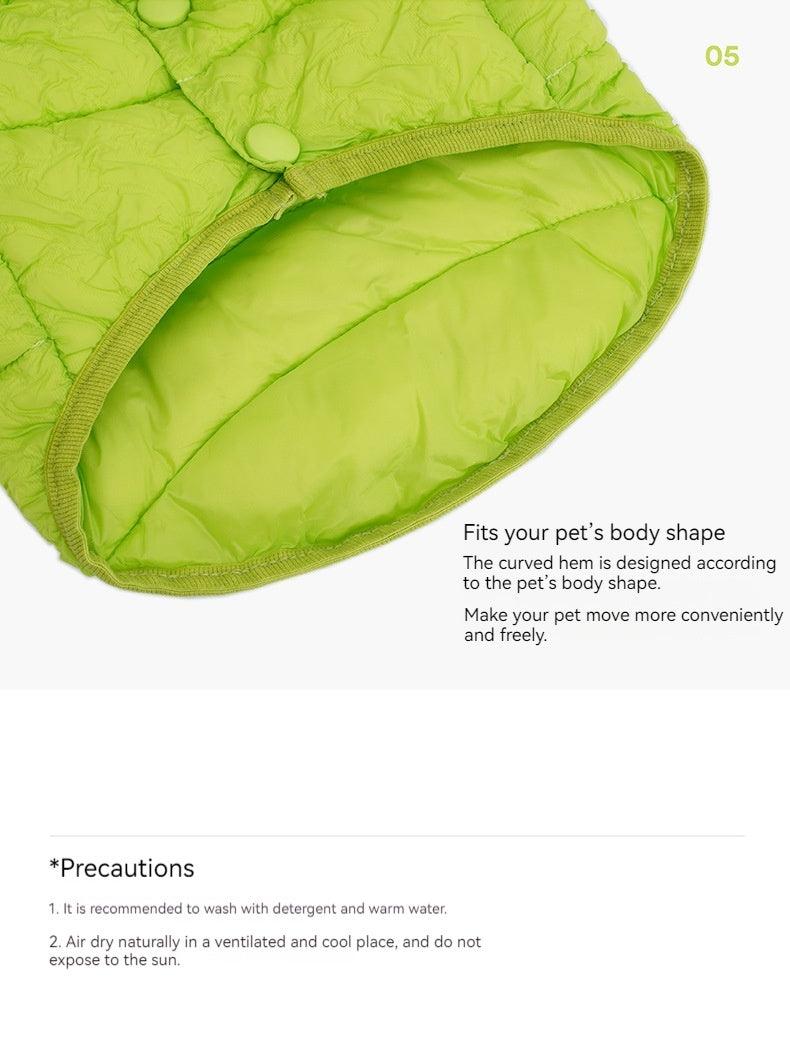 Fluorescent Green Holiday Pet Coat and Scarf Set.