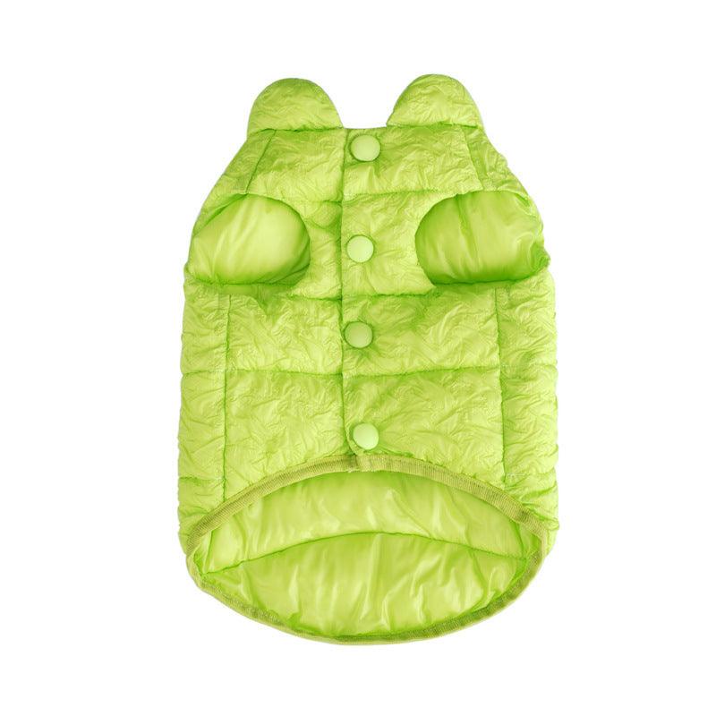 Fluorescent Green Holiday Pet Coat and Scarf Set.
